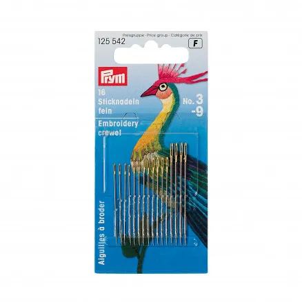 Prym Kirjontaneulat Teräs Hopea 0,60x35mm Koko 9 - 16 kpl